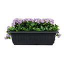 Artificial Window Box Planter – Draping Lilac Flowering (20×14in) – UV Resistant