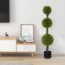 4 FT Artificial Ball Shape Bush Tree with Lush PE leaves and Trunk by LJGDeals