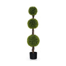 4 FT Artificial Ball Shape Bush Tree with Lush PE leaves and Trunk by LJGDeals