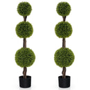 4 FT Artificial Ball Shape Bush Tree with Lush PE leaves and Trunk by LJGDeals
