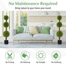 4 FT Artificial Ball Shape Bush Tree with Lush PE leaves and Trunk by LJGDeals