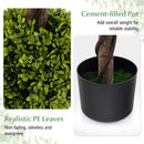 4 FT Artificial Ball Shape Bush Tree with Lush PE leaves and Trunk by LJGDeals