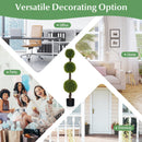4 FT Artificial Ball Shape Bush Tree with Lush PE leaves and Trunk by LJGDeals