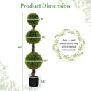 4 FT Artificial Ball Shape Bush Tree with Lush PE leaves and Trunk by LJGDeals