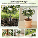 Artificial Begonia Ball Trees Set of 2 13 inch Fake Evergreen Shrubs with Ground Spikes-White by LJGDeals