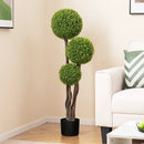 4 FT Artificial Boxwood Topiary Ball Tree in Weighted Pot with Triple Ball by DirectDeals