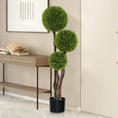 4 FT Artificial Boxwood Topiary Ball Tree in Weighted Pot with Triple Ball by DirectDeals