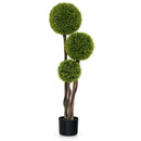 4 FT Artificial Boxwood Topiary Ball Tree in Weighted Pot with Triple Ball by LJGDeals