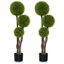4 FT Artificial Boxwood Topiary Ball Tree in Weighted Pot with Triple Ball by DirectDeals