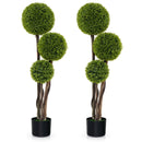 4 FT Artificial Boxwood Topiary Ball Tree in Weighted Pot with Triple Ball by LJGDeals