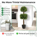 40 Inch Artificial Boxwood Topiary Ball Tree for Front Porch Patio Home-Green by LJGDeals
