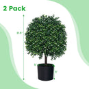Artificial Boxwood Topiary Ball Tree Faux Bushes Ball Plants with UV Rated Leaves by DirectDeals