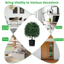 Artificial Boxwood Topiary Ball Tree Faux Bushes Ball Plants with UV Rated Leaves by DirectDeals