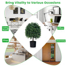 Artificial Boxwood Topiary Ball Tree Faux Bushes Ball Plants with UV Rated Leaves by LJGDeals