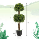40 Inch Artificial Boxwood Topiary Ball Tree for Front Porch Patio Home-Green by LJGDeals