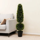 4 Feet Artificial Boxwood Topiary Tree with Natural Vines and PE Leaves-Green by LJGDeals