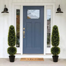 4 Feet Artificial Boxwood Topiary Tree with Natural Vines and PE Leaves-Green by LJGDeals