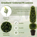 4 Feet Artificial Boxwood Topiary Tree with Natural Vines and PE Leaves-Green by LJGDeals