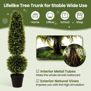 4 Feet Artificial Boxwood Topiary Tree with Natural Vines and PE Leaves-Green by LJGDeals