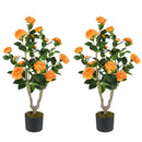 36 Inch Artificial Camellia Tree with Blooming Flower 2 Pack by LJGDeals