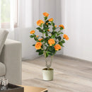 36 Inch Artificial Camellia Tree with Blooming Flower 2 Pack by LJGDeals