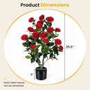 Artificial Camellia Tree in Cement Pot 35.5" Faux Flower Plant by LJGDeals