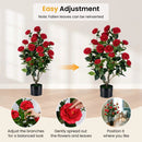 Artificial Camellia Tree in Cement Pot 35.5" Faux Flower Plant by LJGDeals