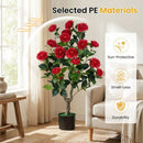 Artificial Camellia Tree in Cement Pot 35.5" Faux Flower Plant by LJGDeals