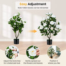 Artificial Camellia Tree in Cement Pot 35.5" Faux Flower Plant by LJGDeals