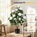 Artificial Camellia Tree in Cement Pot 35.5" Faux Flower Plant by DirectDeals