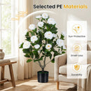 Artificial Camellia Tree in Cement Pot 35.5" Faux Flower Plant by LJGDeals