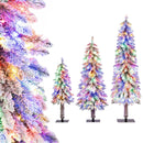 Artificial Christmas Tree Set of 3 with Snow-flocked Branch Tips by LJGDeals