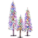Artificial Christmas Tree Set of 3 with Snow-flocked Branch Tips by LJGDeals