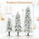 Artificial Christmas Tree Set of 3 with Snow-flocked Branch Tips and LED Lights by LJGDeals