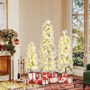 Artificial Christmas Tree Set of 3 with Snow-flocked Branch Tips and LED Lights by LJGDeals