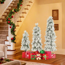 Artificial Christmas Tree Set of 3 with Snow-flocked Branch Tips and LED Lights by LJGDeals