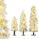 Artificial Christmas Tree Set of 3 with Snow-flocked Branch Tips and LED Lights by LJGDeals