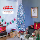 6 FT Pre-Lit Artificial Christmas Tree with 250 Cool-White LED Lights Black and White by LJGDeals