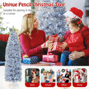 6 FT Pre-Lit Artificial Christmas Tree with 250 Cool-White LED Lights Black and White by LJGDeals