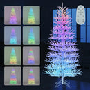 7 FT Artificial Pre-lit Christmas Tree Hinged Xmas Tree with 820 Coral-like Branch Tips by LJGDeals
