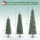4/5/6 Feet Artificial Christmas Tree Set of 3 with Realistic Accumulated Snow by LJGDeals