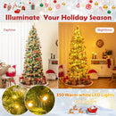 6/7.5/9 FT Artificial Christmas Tree with Warm-White LED Lights