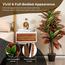 Artificial Croton Plant 40 Inch Tall Fake Croton Palm Tree with Colorful Variegated Leaves and Pot by LJGDeals