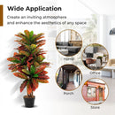 Artificial Croton Plant 40 Inch Tall Fake Croton Palm Tree with Colorful Variegated Leaves and Pot by LJGDeals