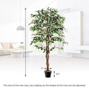 Artificial Ficus Tree Tall Faux Indoor Plant with 1008 Leaves Nursery Pot and Dried Moss by LJGDeals