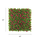 Flowering Pink Artificial Vertical Garden Green Wall Panel 40×40in 11 SQ FT – UV Resistant – Commercial Grade