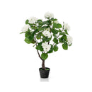 Artificial Hydrangea Tree Fake Floral Plant with 11 White Flowers-White by LJGDeals