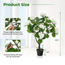 Artificial Hydrangea Tree Fake Floral Plant with 11 White Flowers-White by LJGDeals