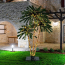 Artificial Lighted Palm Tree with Metal Base 157 Branch Tips and 930 Warm White LED Lights by LJGDeals