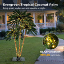 Artificial Lighted Palm Tree with Metal Base 157 Branch Tips and 930 Warm White LED Lights by LJGDeals